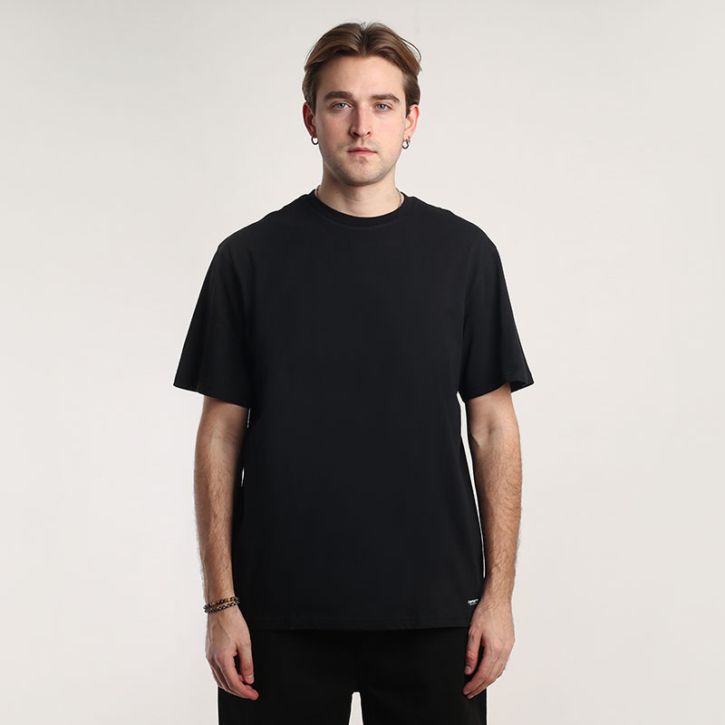 мужская черная футболка Carhartt WIP Standart Crew Neck T-Shirt I029370-black/black - цена, описание, фото 1